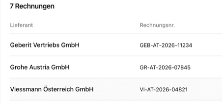 Eingangsrechnungen in werkflow